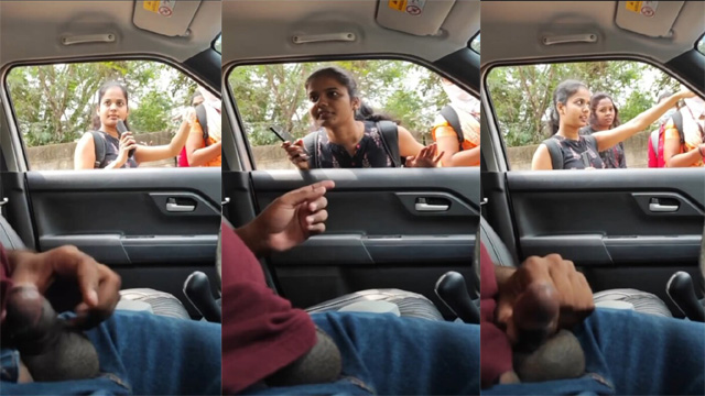South Indian Daring Guy Flashing Dick In Girls While Asking