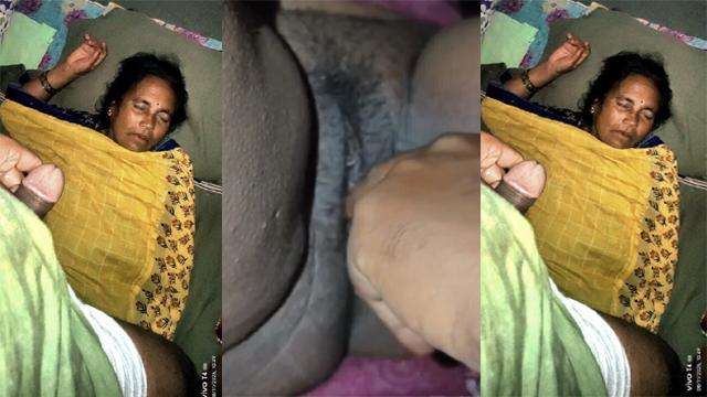 Horny Son Masturbating And Pussy – Fingered Infront Of Sleeping Mom But Suddenly His Mom Week Up